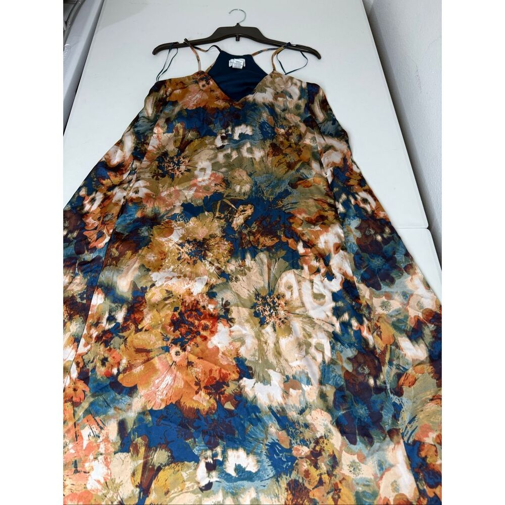 Nicole Miller New York Floral Maxi Dress Size S Sleeveless Strappy Boho - Picture 9 of 16